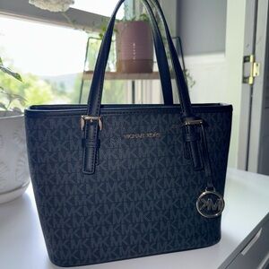 Michael Kors Black Leather Trim Tote Bag